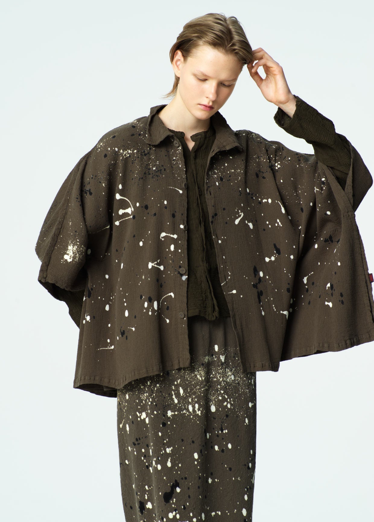 イッセイミヤケISSEY MIYAKE ボンディングリバーシブルプリント