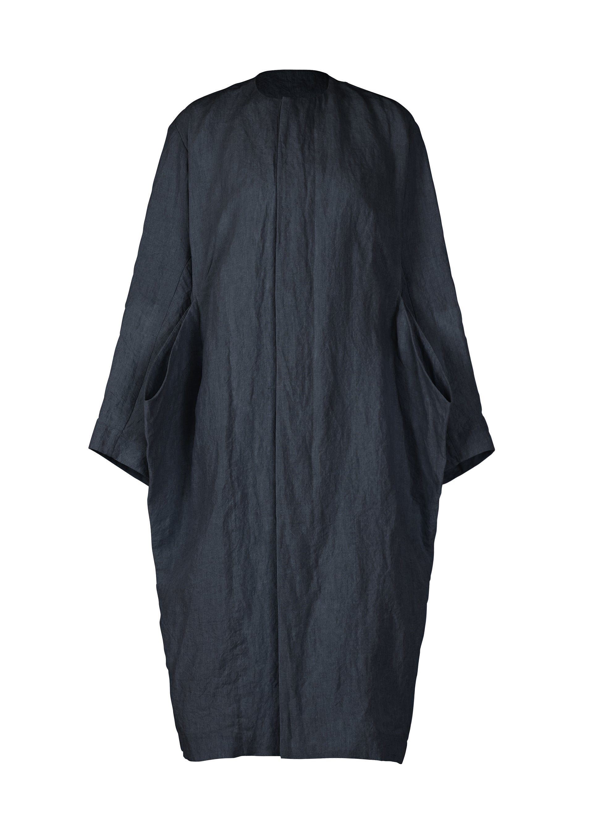 GLOSSY LINEN、ウィメンズ_ジャケット&コート_コート、ネイビー