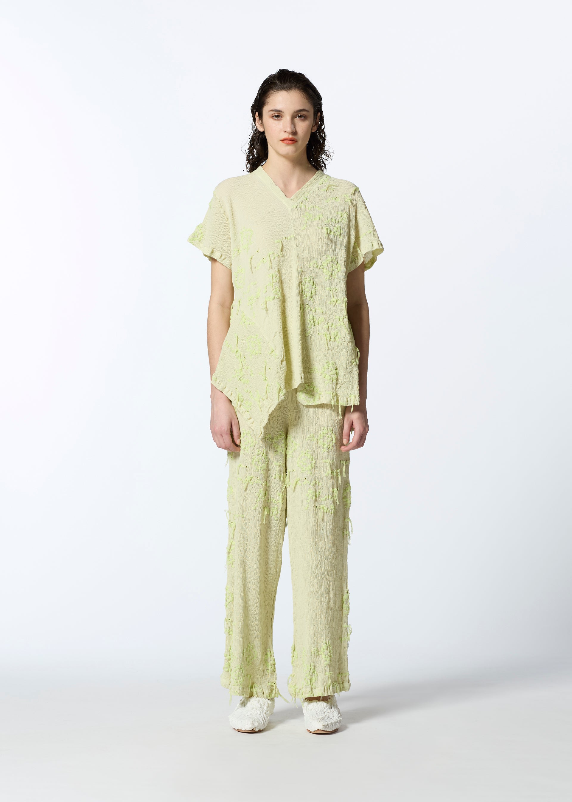 KYO CHIJIMI CUT LOOP、ウィメンズ_パンツ、着用画像1