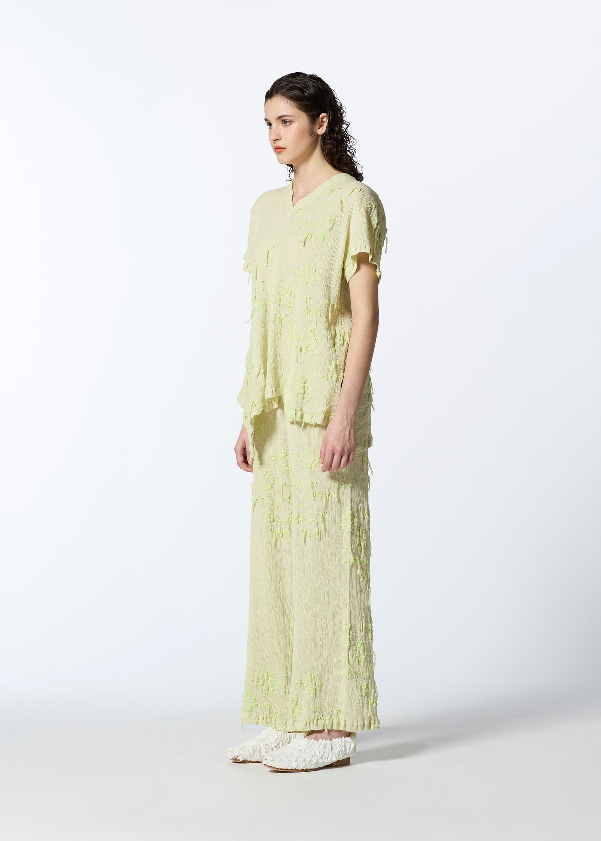 KYO CHIJIMI CUT LOOP、ウィメンズ_パンツ、着用画像2