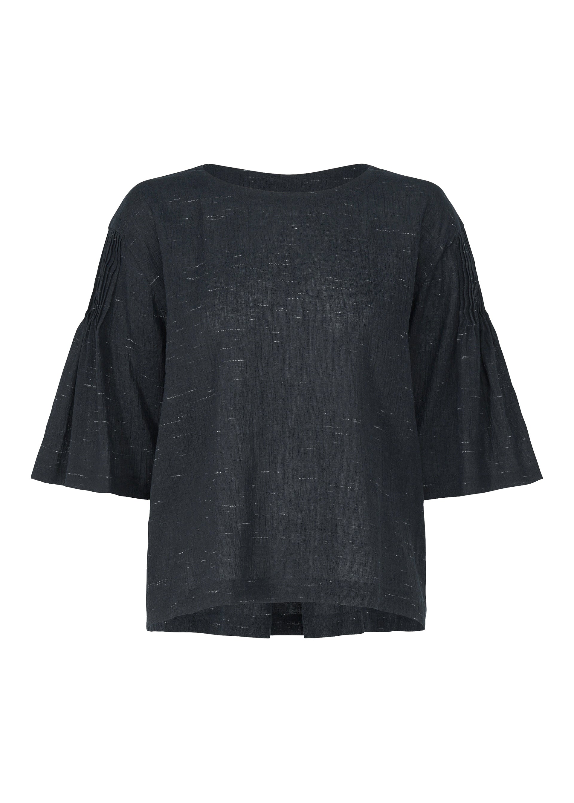 PINTUCKING、ウィメンズ_トップス_トップ、グレー