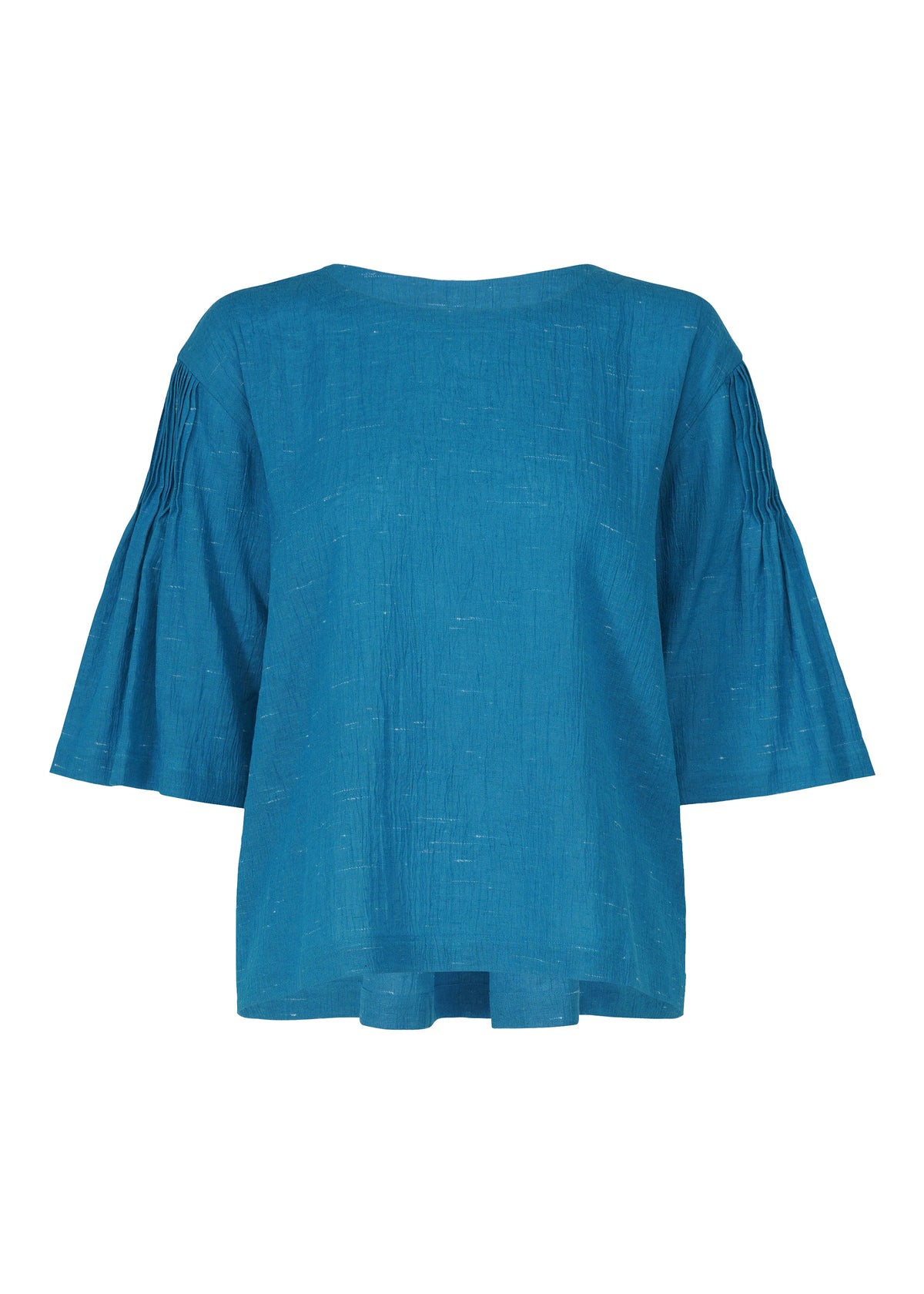 PINTUCKING、ウィメンズ_トップス_トップ、ブルー