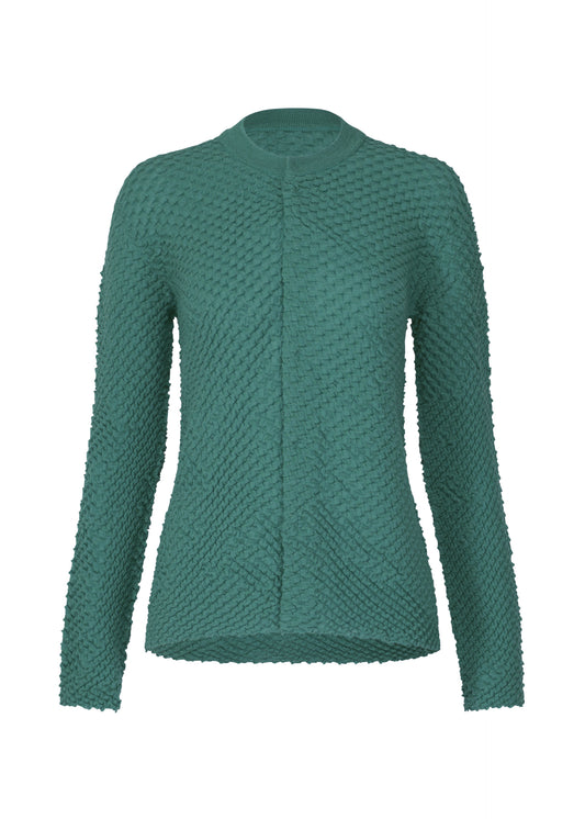 HIGH TWIST WOOL COTTON、ウィメンズ_トップス_カーディガン、グリーン