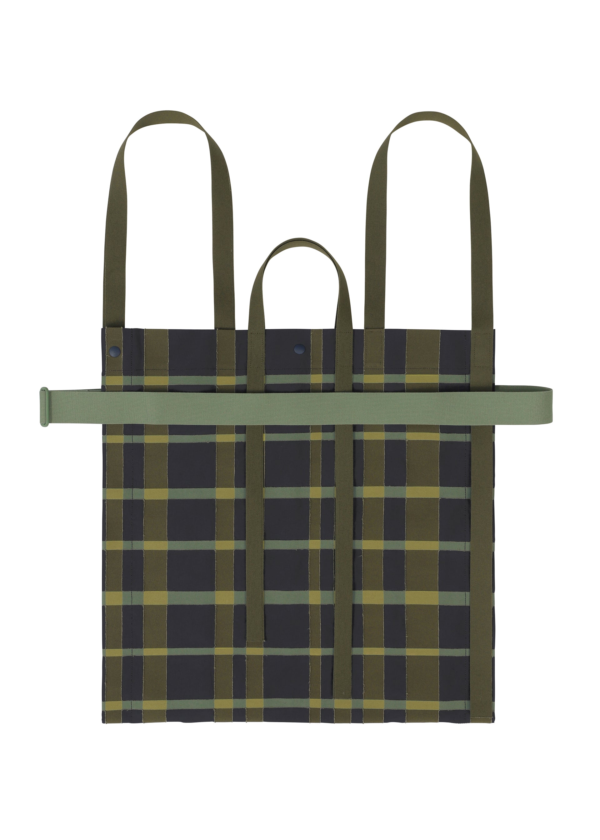 WINDSWEPT PLAID BAG、バッグ&財布_トートバッグ、ネイビー