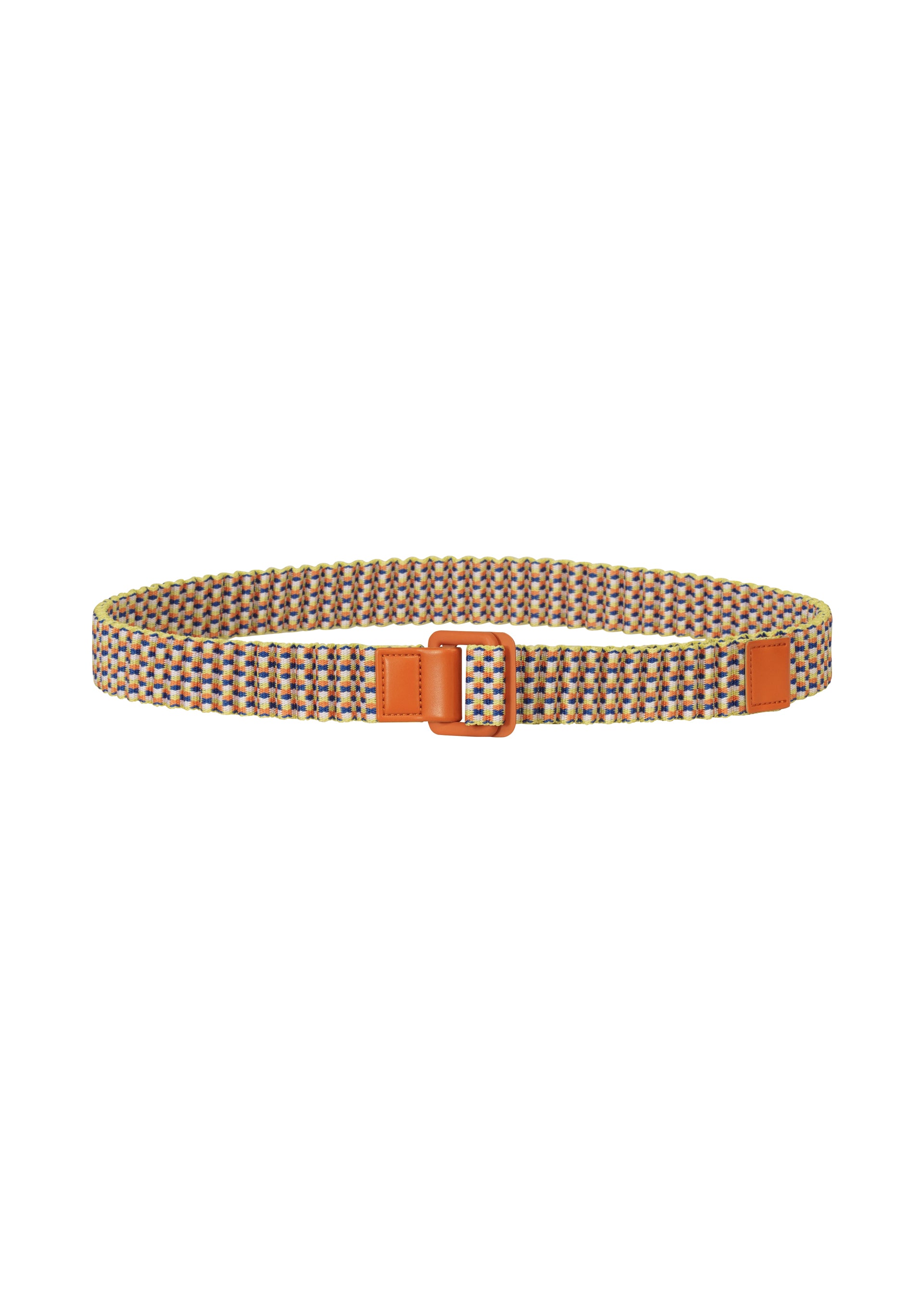 JACQUARD PLEATS BELT、アクセサリー&その他_アクセサリー、イエロー