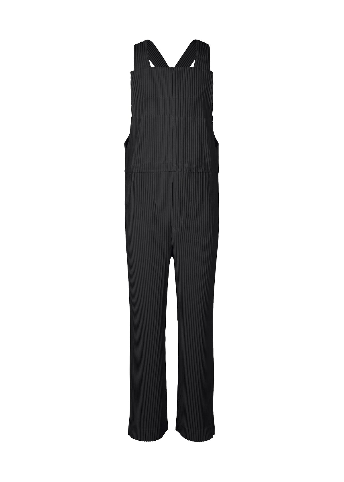 PLEATS BOTTOMS 1、メンズ_ジャンプスーツ、ブラック