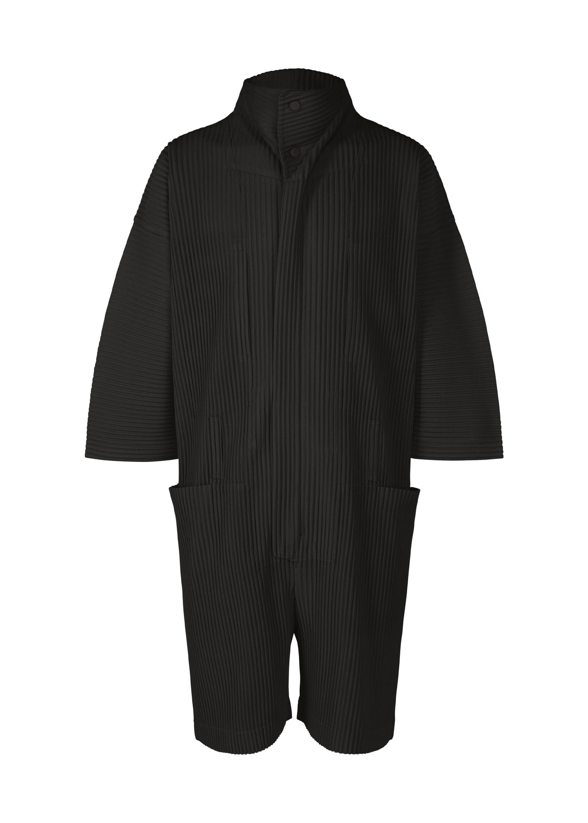 PLEATS BOTTOMS 3、メンズ_ジャンプスーツ、ブラック