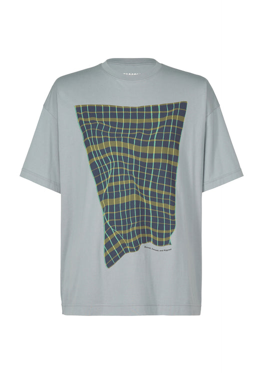 WINDSWEPT PLAID T-SHIRT、メンズ_トップス_トップ、グレー、グレー