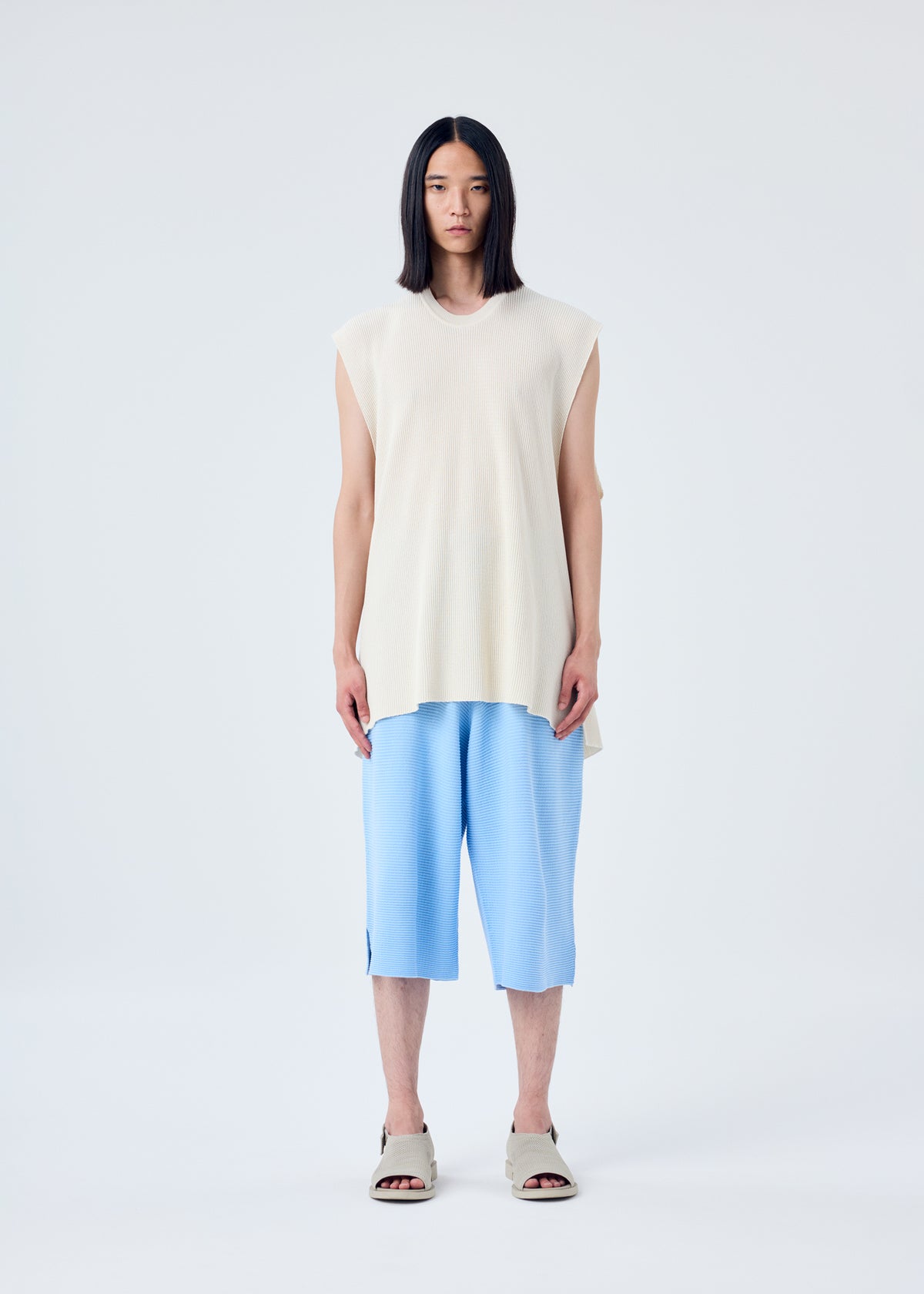 TIGHT TWIST COTTON KNIT、メンズ_ニット、着用画像1