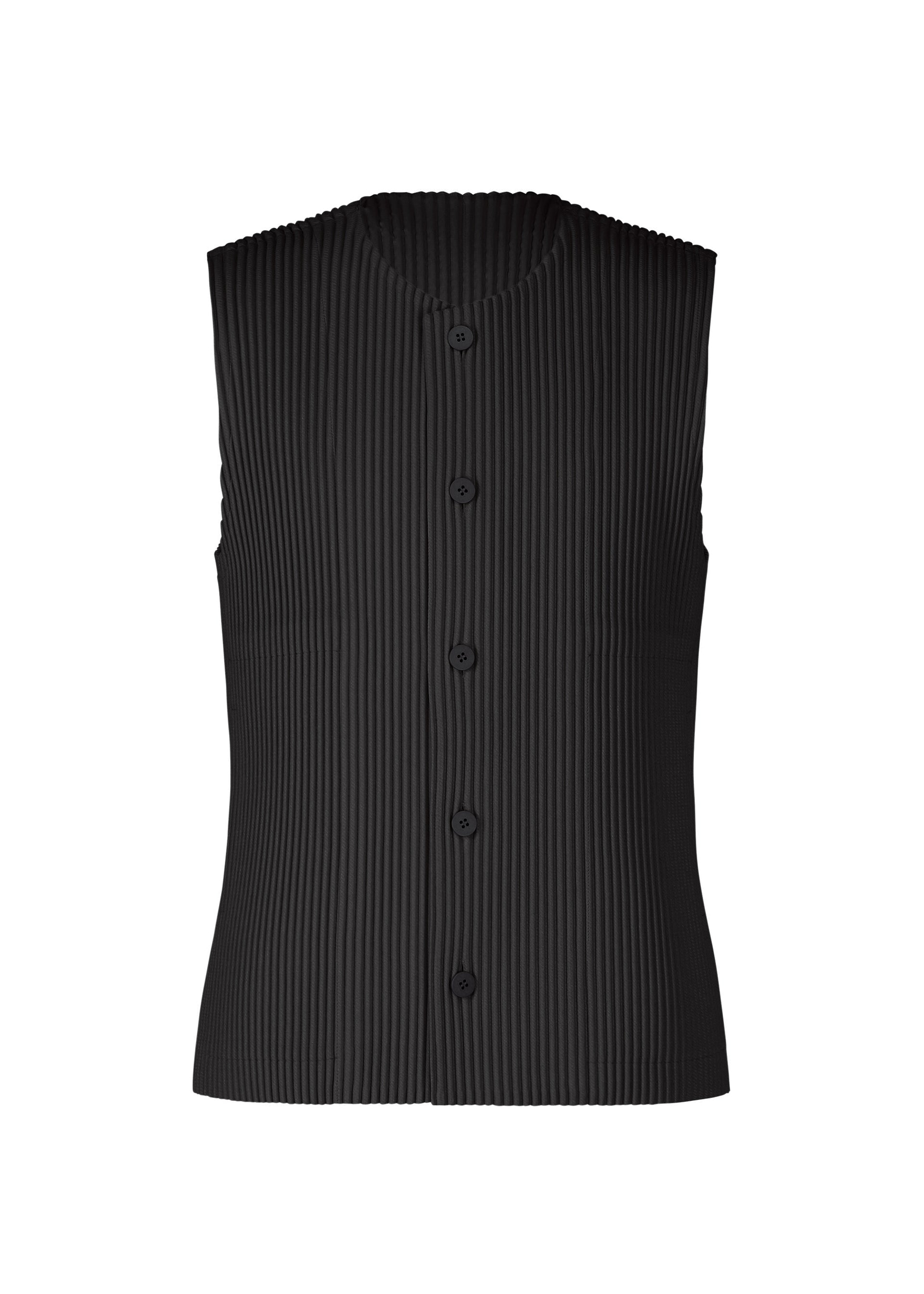 KERSEY PLEATS、メンズ_トップス_ベスト、ブラック