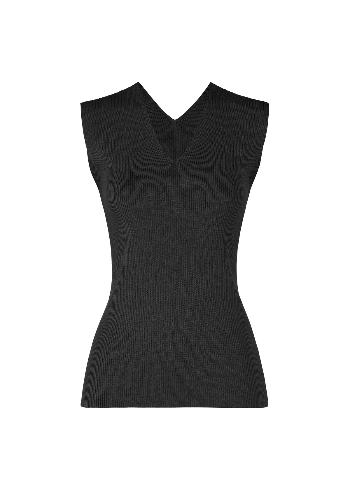 FLAT RIB KNIT 2、ウィメンズ_ニット、ブラック