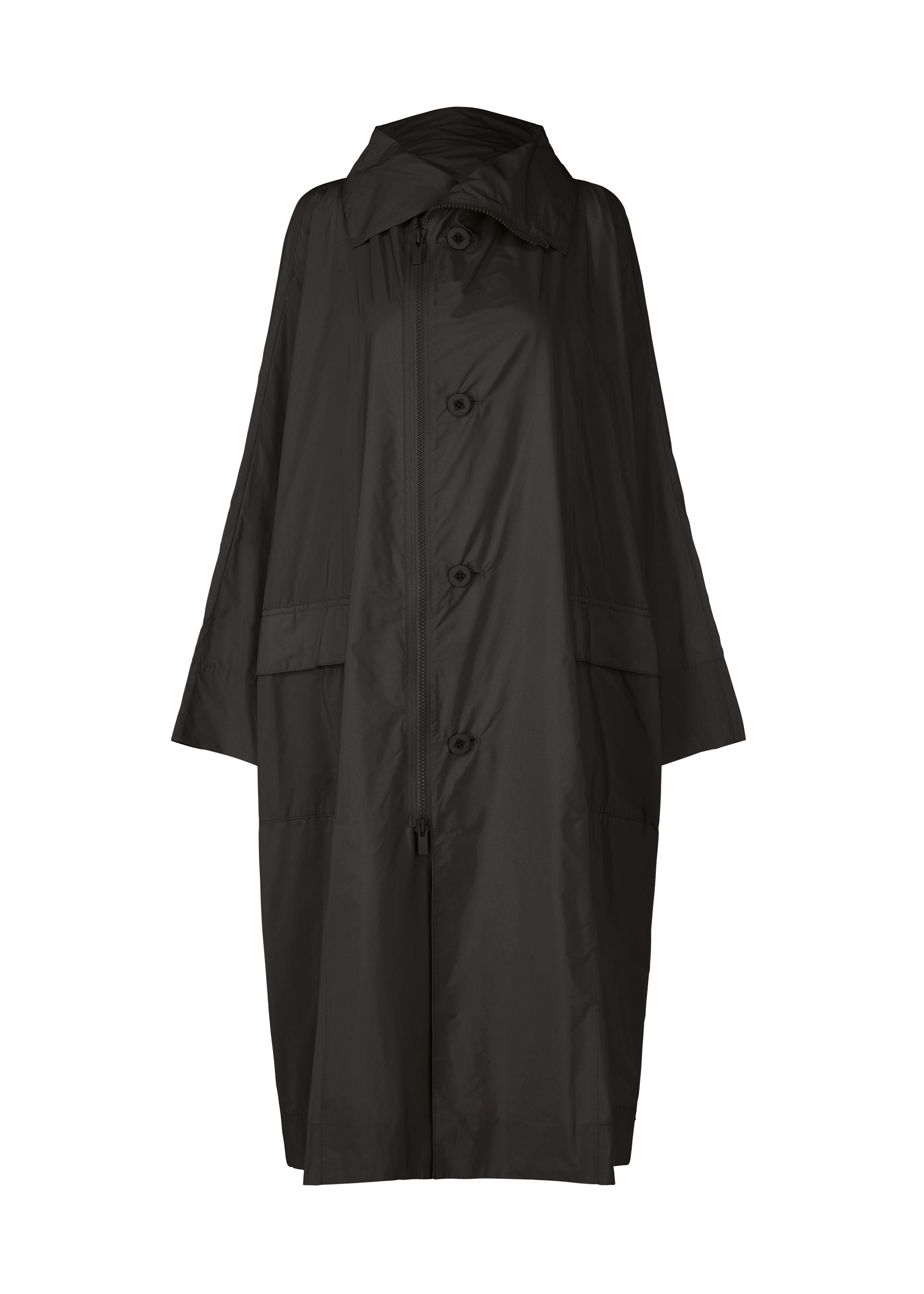 FLAT WIND COAT、ウィメンズ_ジャケット&コート_コート、ブラック