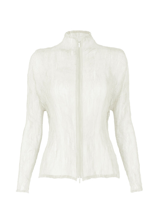 CHIFFON TWIST BK/WT-38、ウィメンズ_トップス_カーディガン、ホワイト