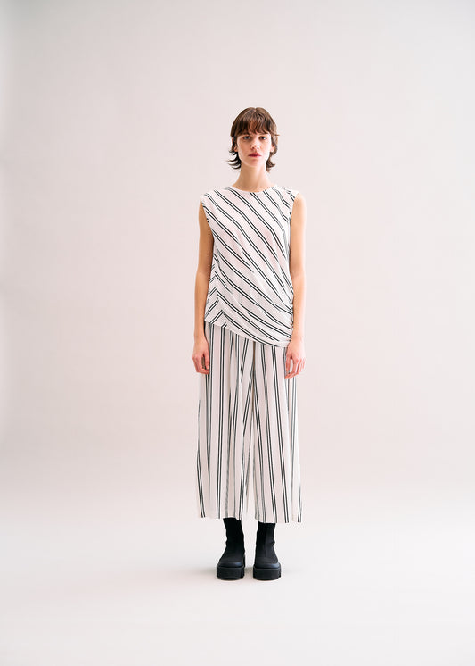 STRIPE DRAPE JERSEY、ウィメンズ_パンツ、着用画像1