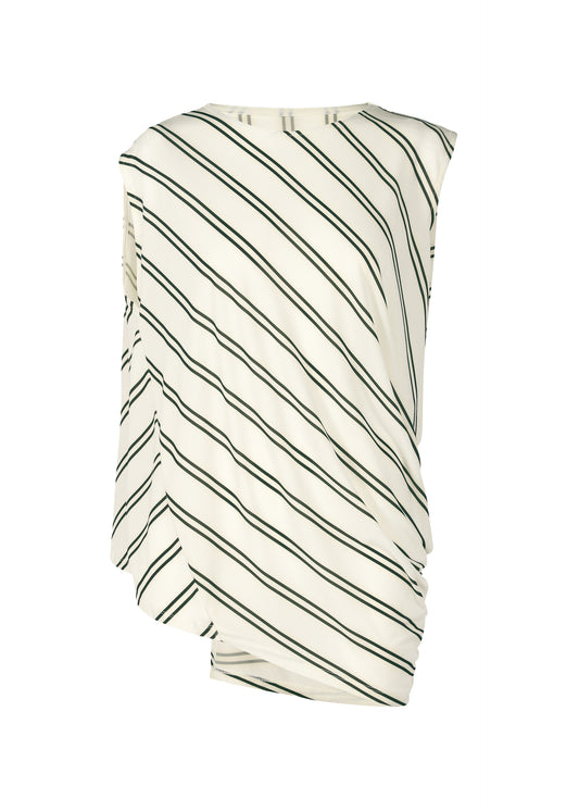 STRIPE DRAPE JERSEY、ウィメンズ_トップス_トップ、ホワイト