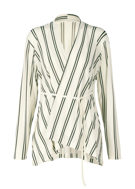 STRIPE DRAPE JERSEY、ウィメンズ_トップス_カーディガン、ホワイト