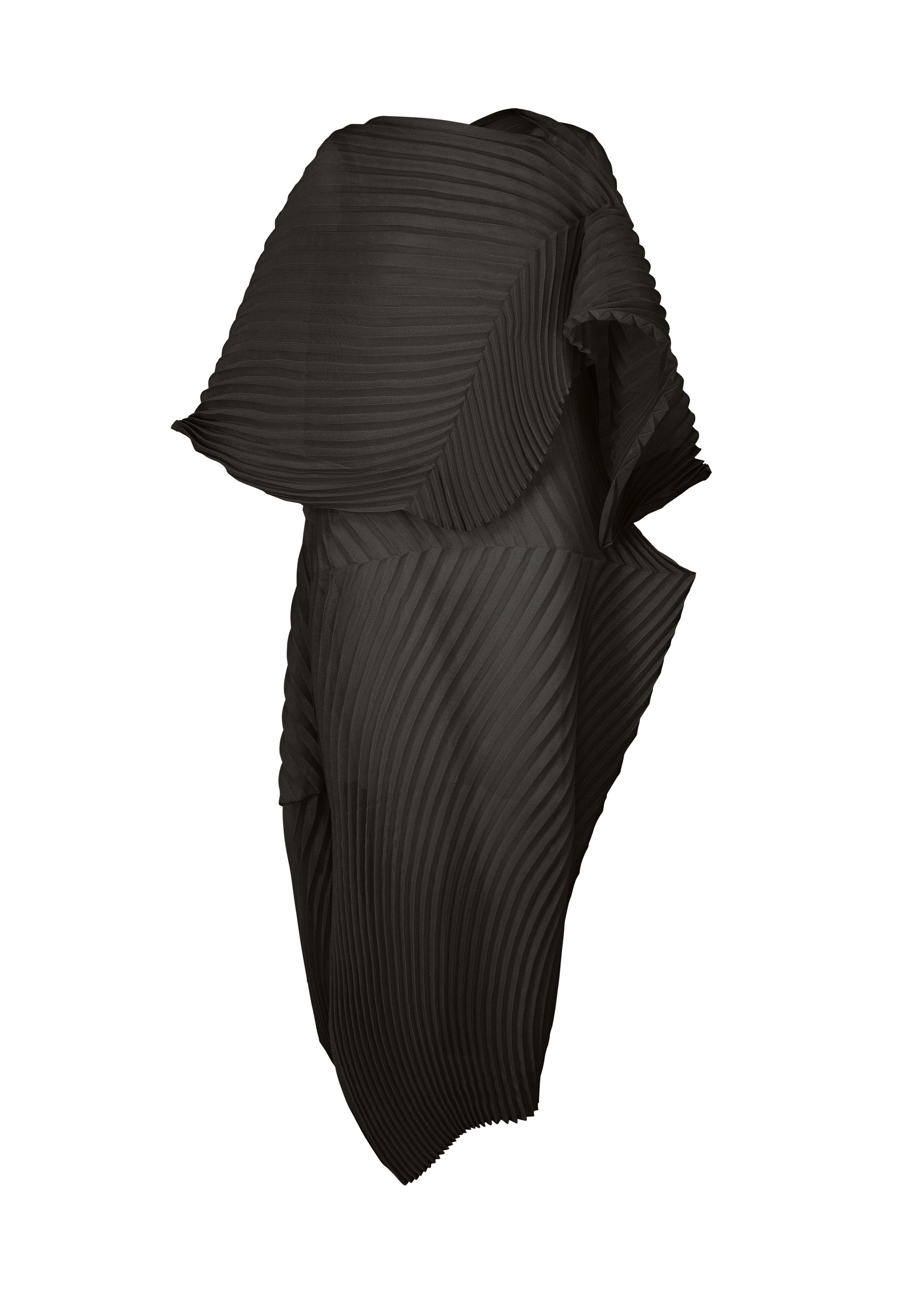 Issey Miyake プリーツMIXワンピース ブラック 固 M エレガント