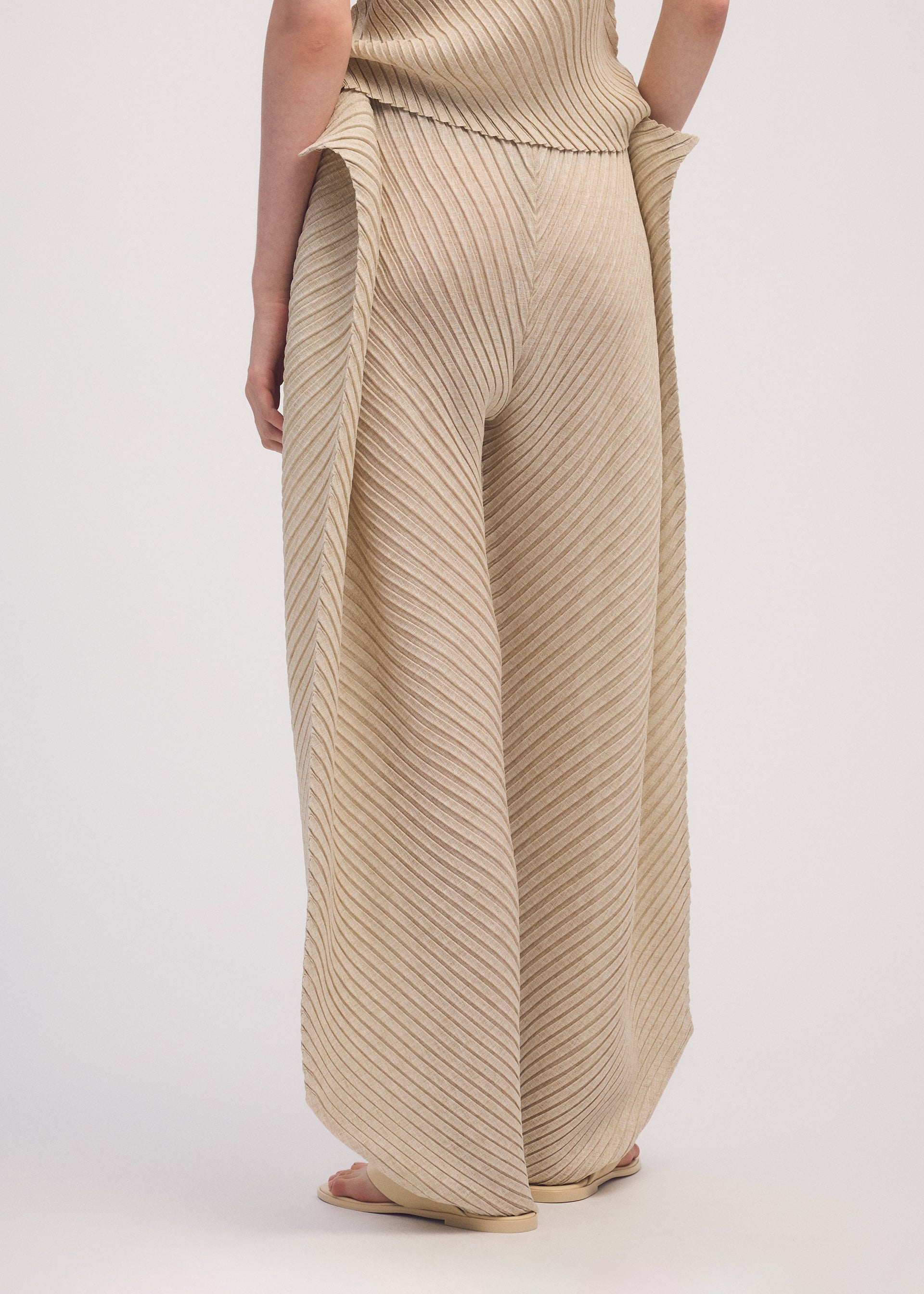 SHEER LINEN LIKE PLEATS、ウィメンズ_パンツ、着用画像3