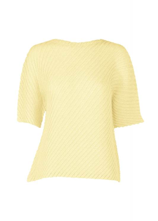 SHEER LINEN LIKE PLEATS、ウィメンズ_トップス_トップ、イエロー
