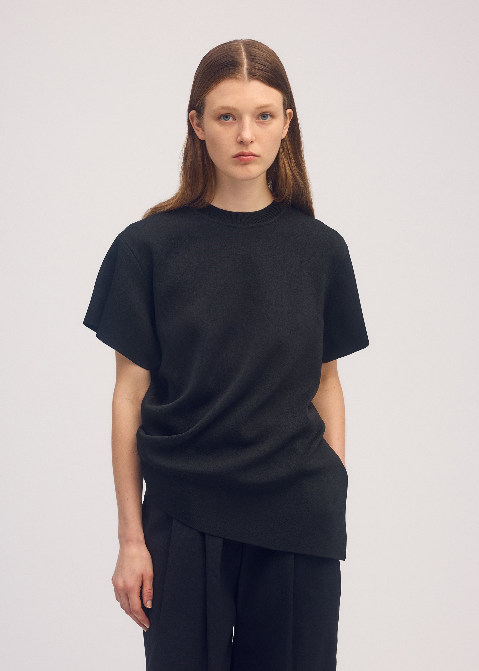 LUSTER DRAPE KNIT、ウィメンズ_ニット、着用画像2