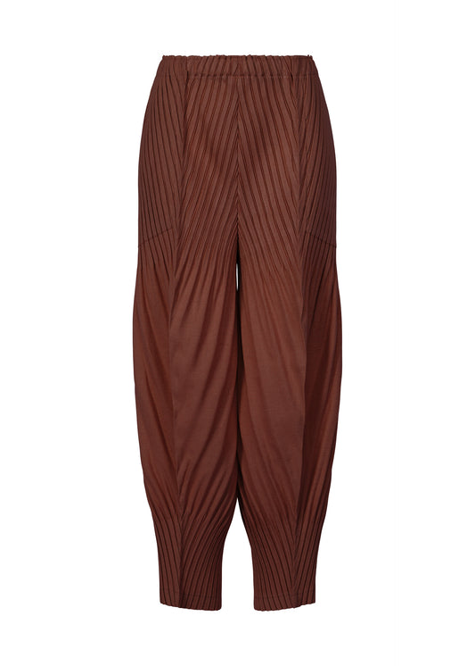 LINEN LIKE PLEATS、ウィメンズ_パンツ、ブラウン