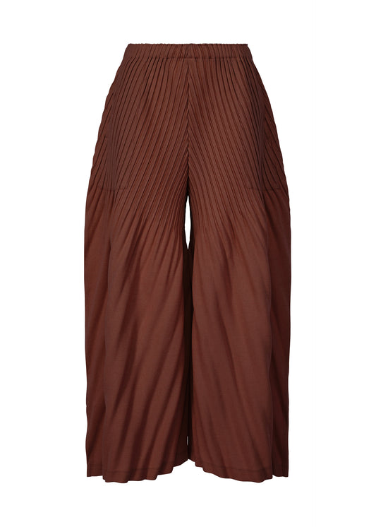LINEN LIKE PLEATS、ウィメンズ_パンツ、ブラウン