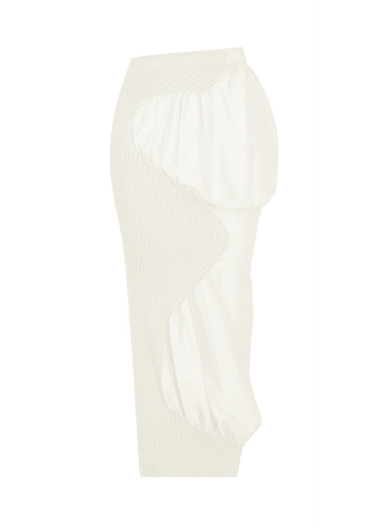 KNIT (CONTOUR) PLEATS、ウィメンズ_スカート、ホワイト