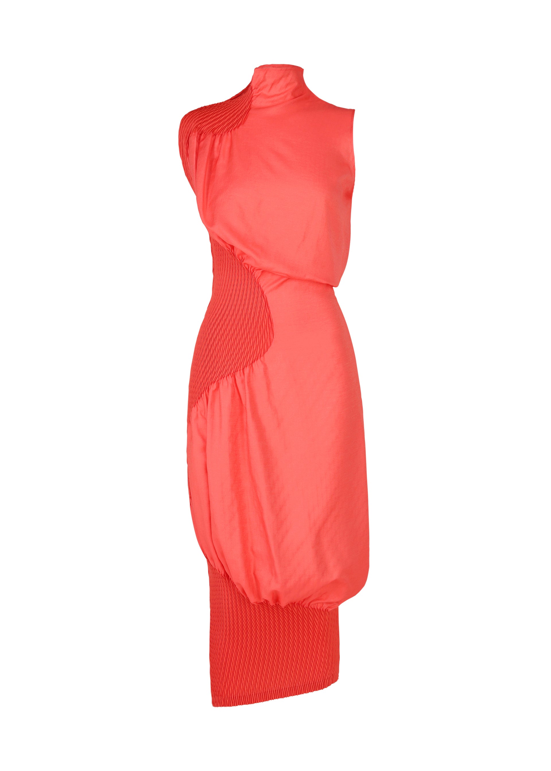 KNIT (CONTOUR) PLEATS、ウィメンズ_ワンピース、レッド