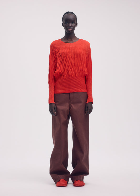 SUEDE LIKE PUFF PLEATS、ウィメンズ_トップス_トップ、着用画像1