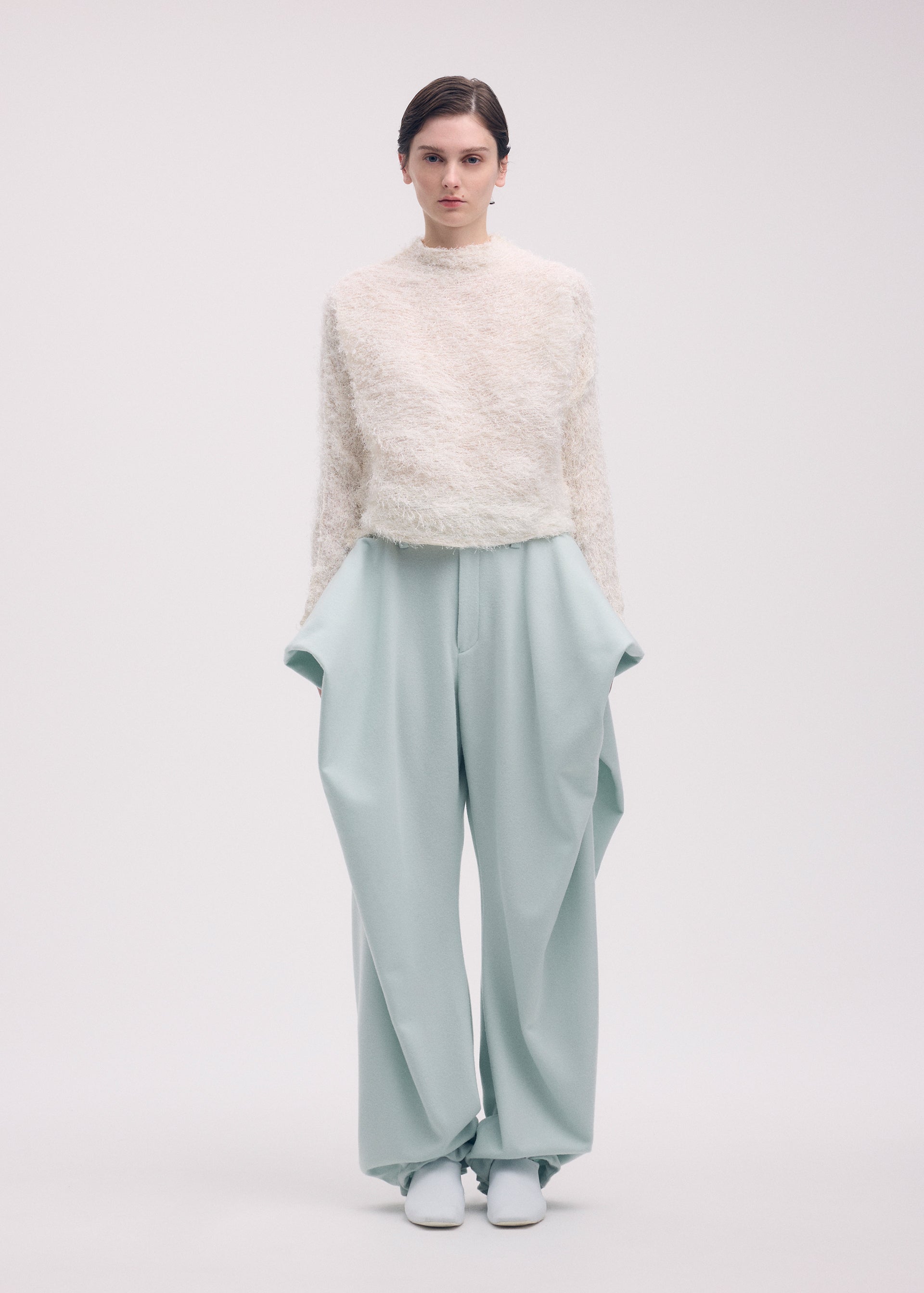 SHIFTED FUZZY PLEATS、ウィメンズ_トップス_トップ、着用画像1