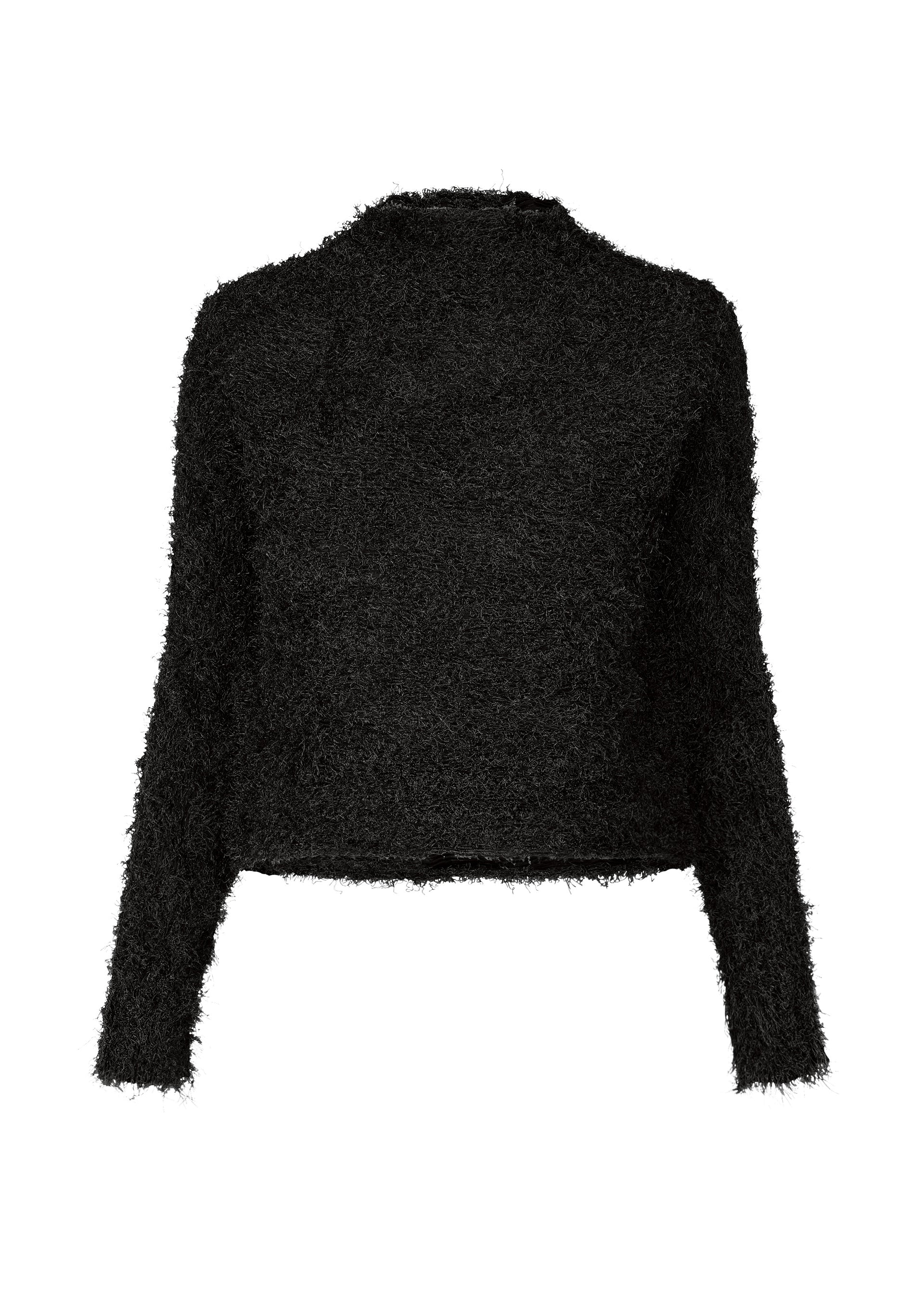 SHIFTED FUZZY PLEATS、ウィメンズ_トップス_トップ、ブラック