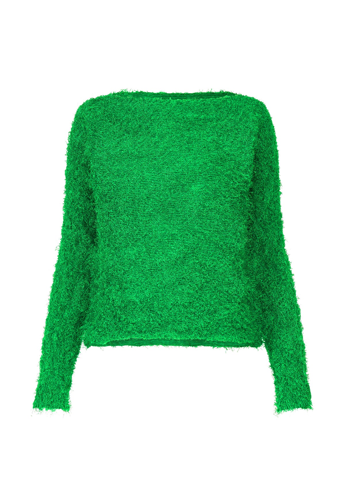 SHIFTED FUZZY PLEATS、ウィメンズ_トップス_トップ、グリーン