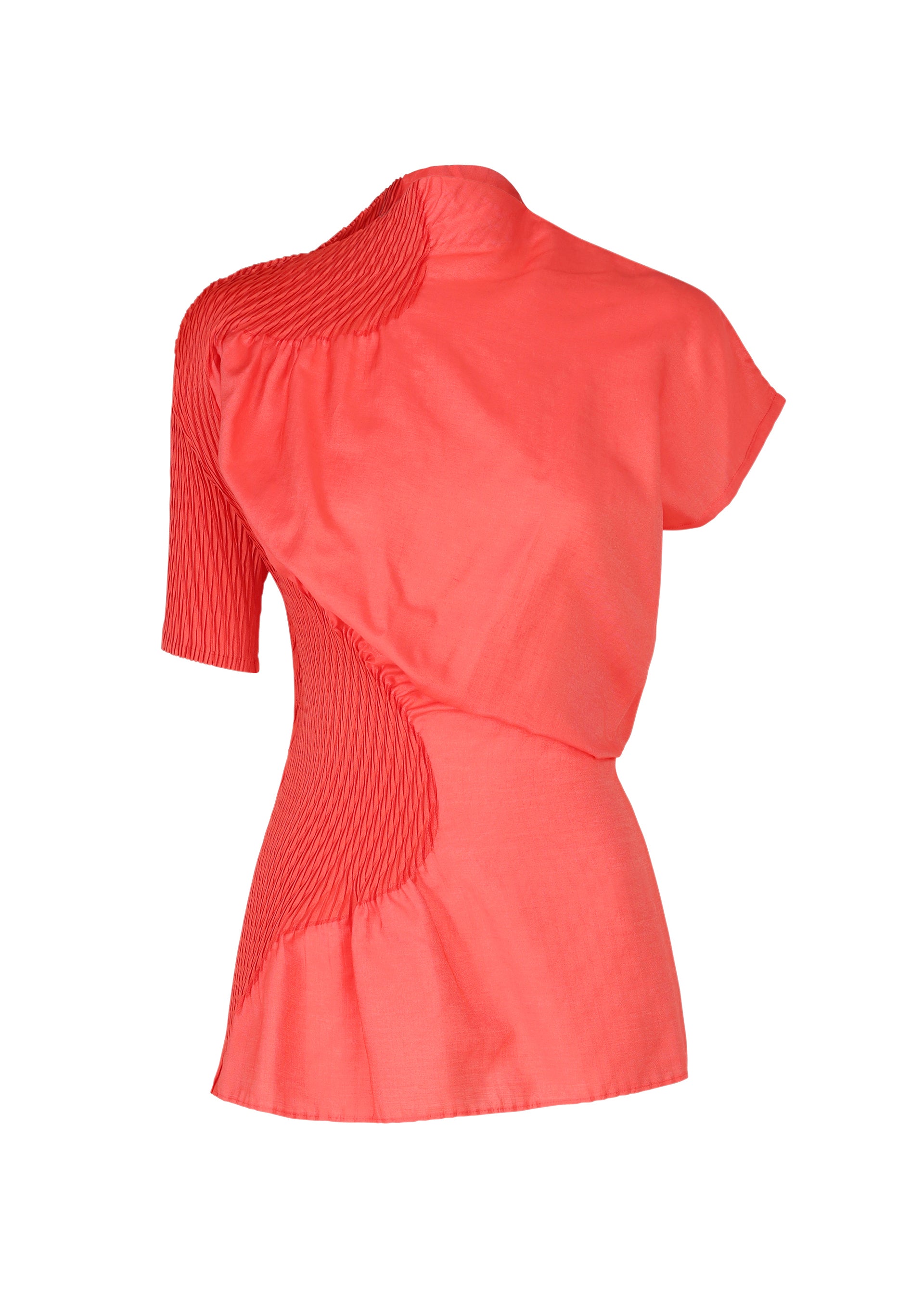 KNIT (CONTOUR) PLEATS、ウィメンズ_トップス_トップ、レッド