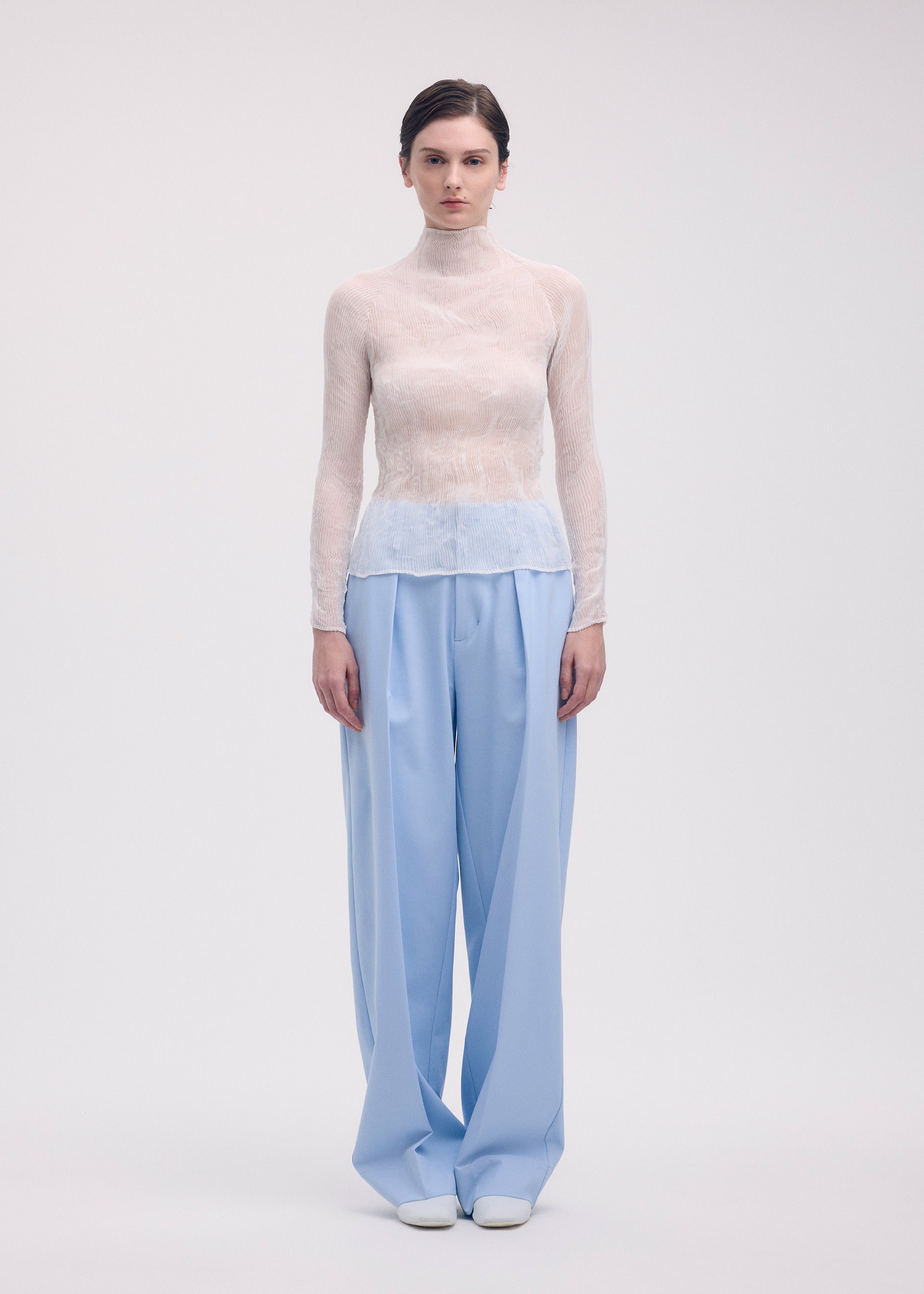 CHIFFON TWIST BK/WT-58、ウィメンズ_トップス_トップ、着用画像1
