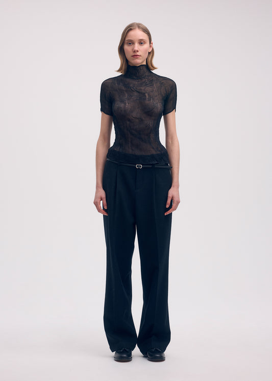 CHIFFON TWIST BK/WT-58、ウィメンズ_トップス_トップ、着用画像1
