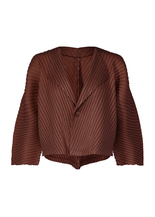 LINEN LIKE PLEATS、ウィメンズ_トップス_カーディガン、ブラウン
