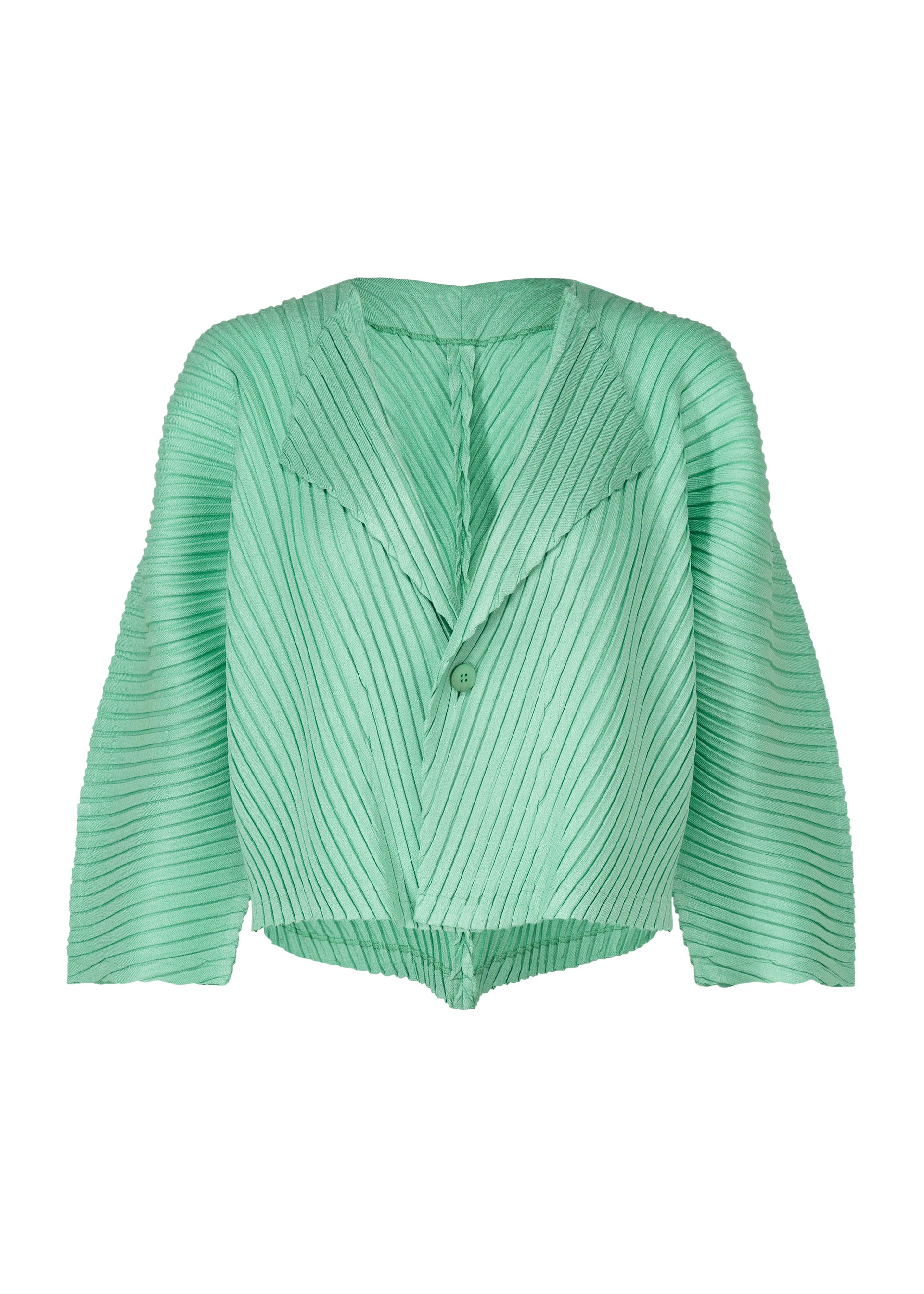 LINEN LIKE PLEATS、ウィメンズ_トップス_カーディガン、グリーン