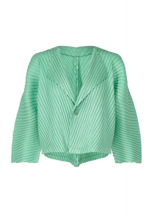 LINEN LIKE PLEATS、ウィメンズ_トップス_カーディガン、グリーン