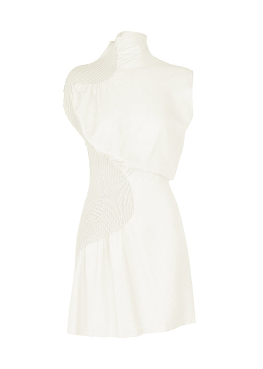 KNIT (CONTOUR) PLEATS、ウィメンズ_トップス_チュニック、ホワイト