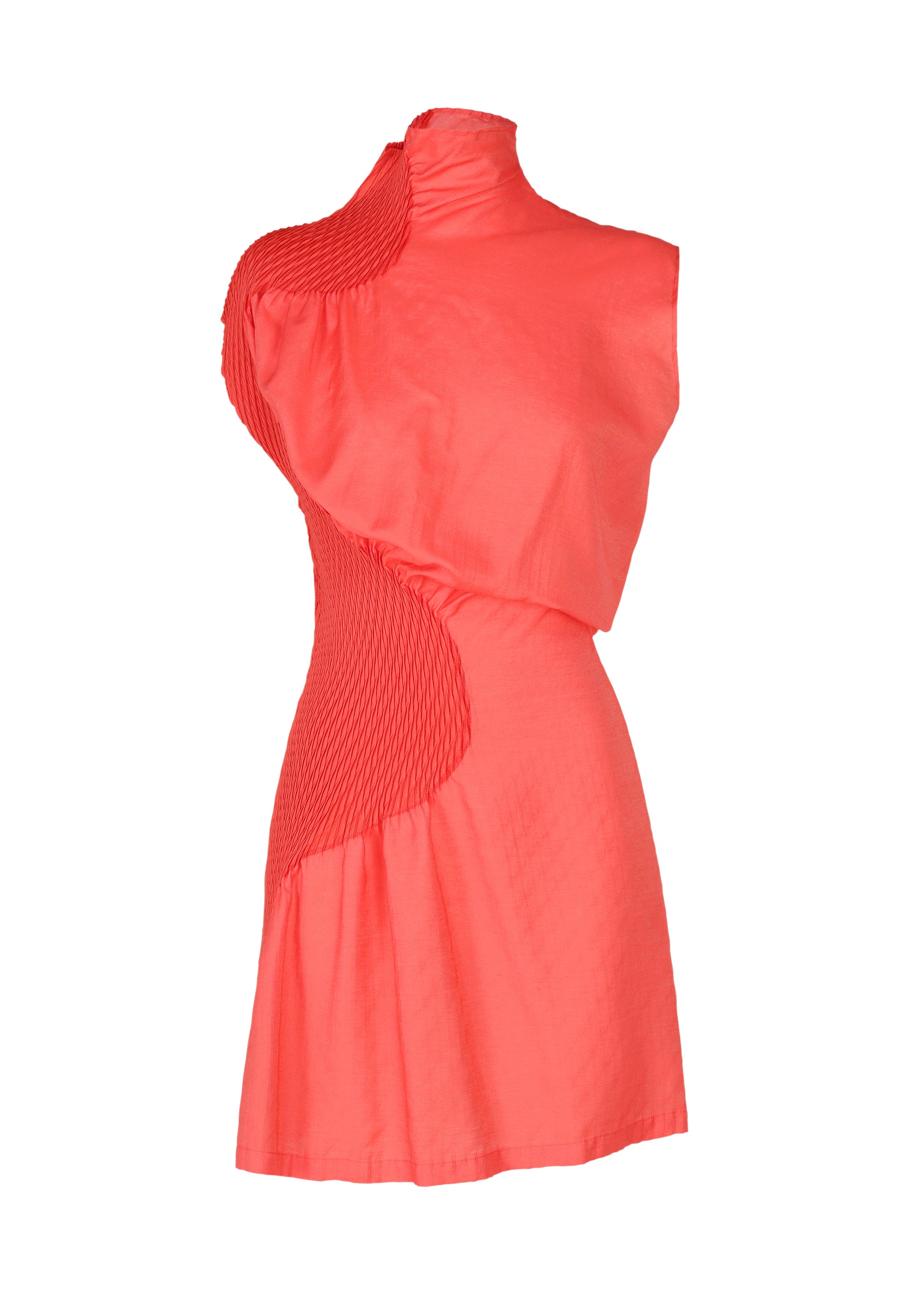 KNIT (CONTOUR) PLEATS、ウィメンズ_トップス_チュニック、レッド