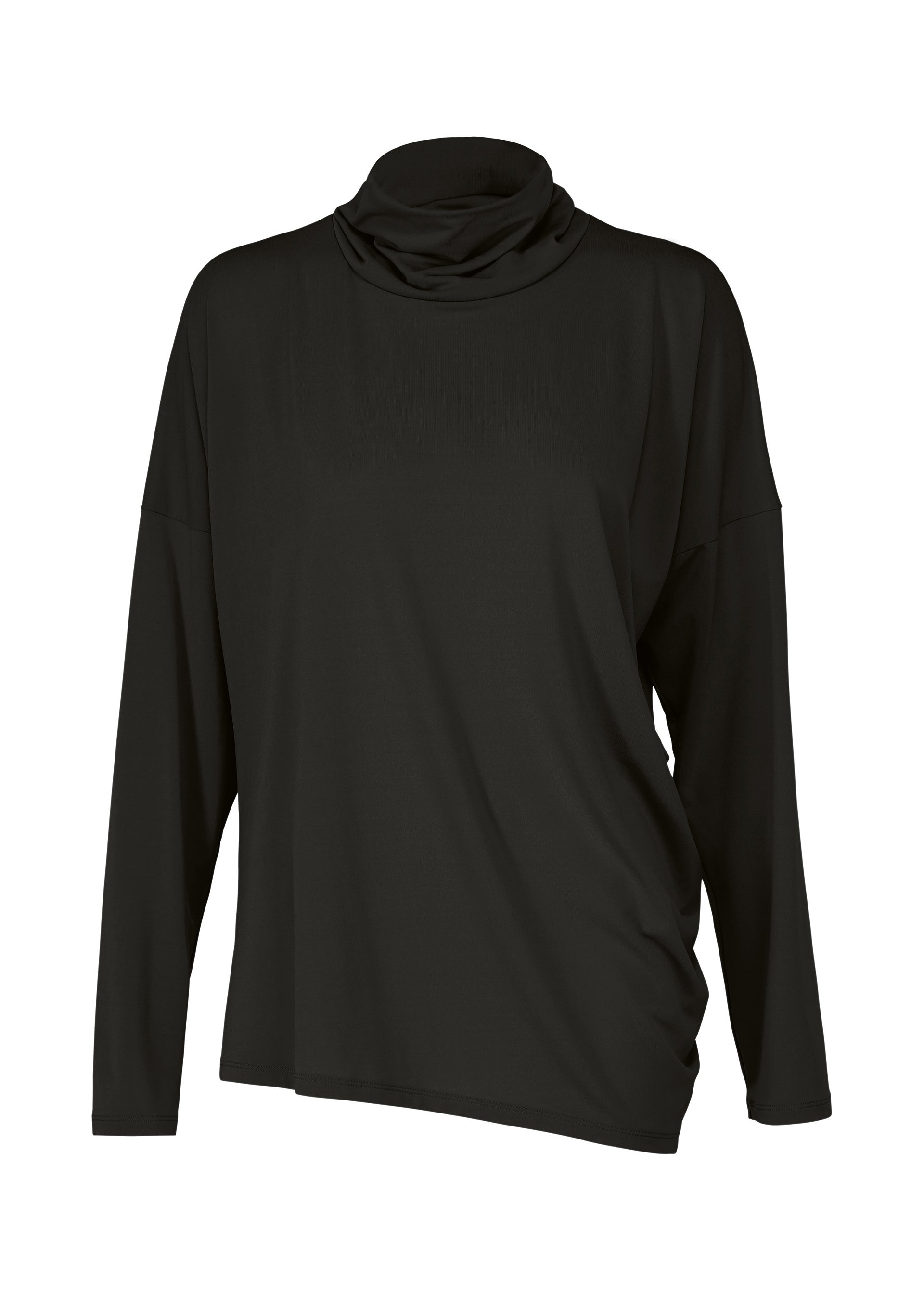 DRAPE JERSEY-58、ウィメンズ_トップス_トップ、ブラック