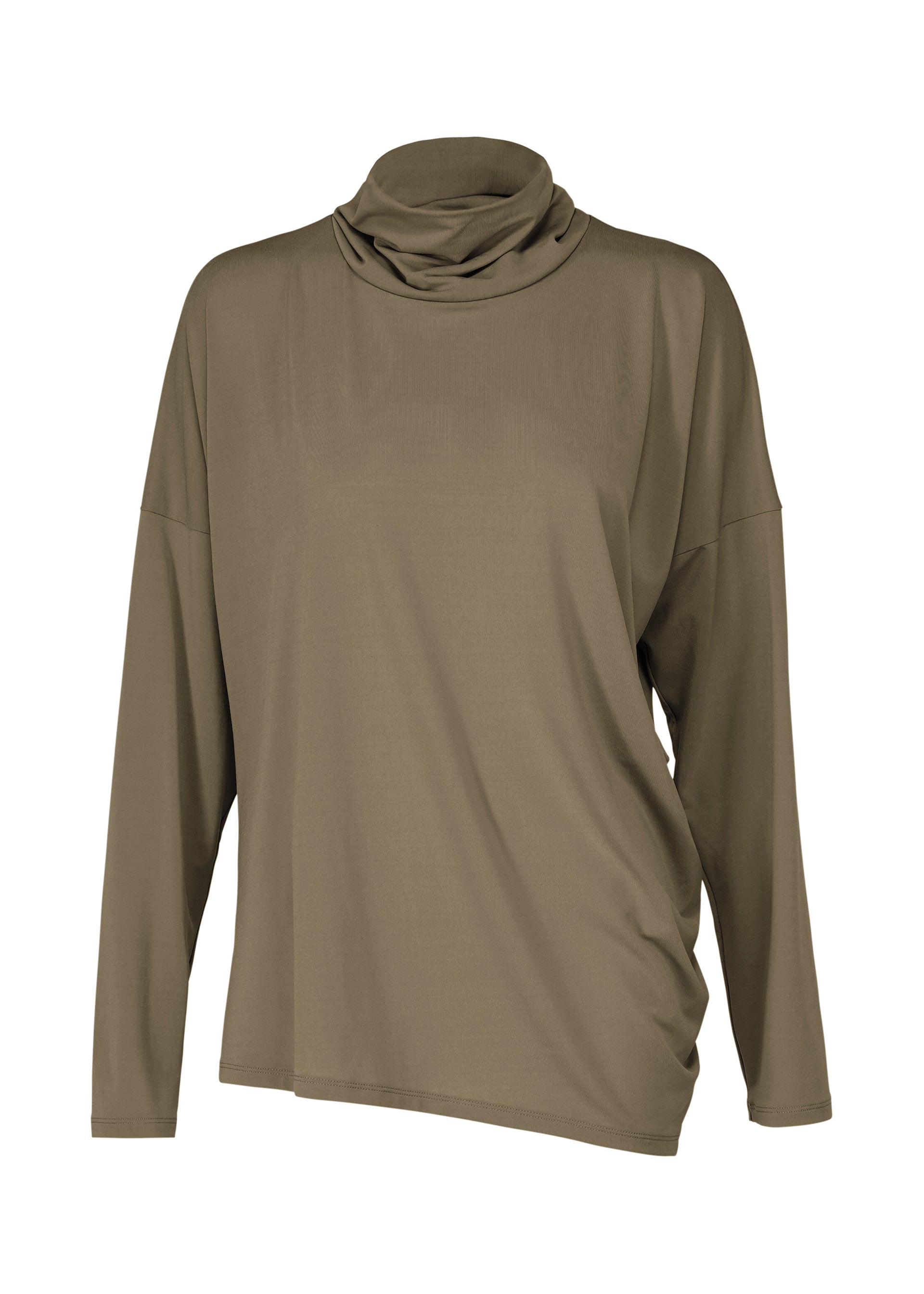 DRAPE JERSEY-58、ウィメンズ_トップス_トップ、カーキ
