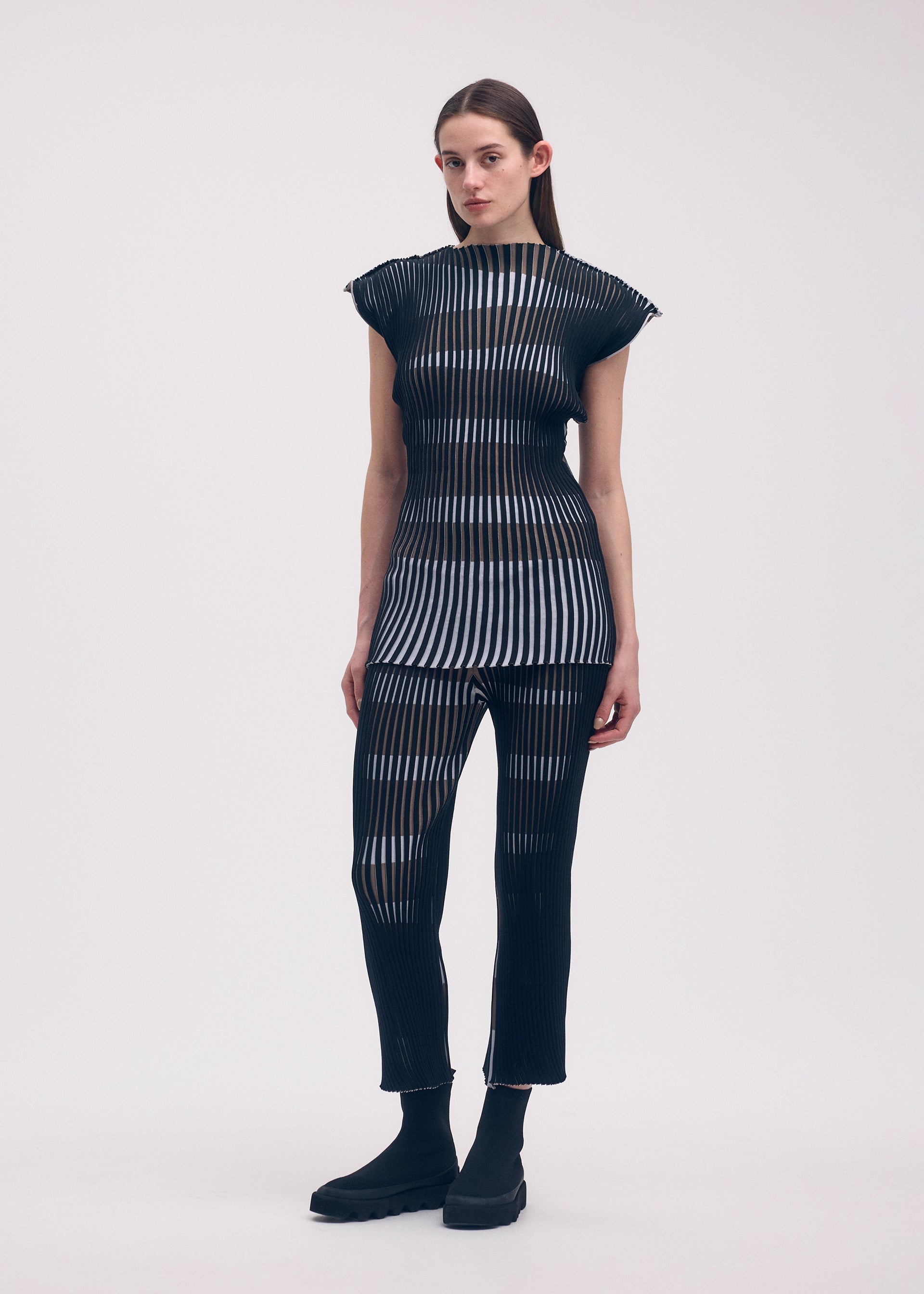 STRIPE PLATING KNIT、ウィメンズ_ニット、着用画像2