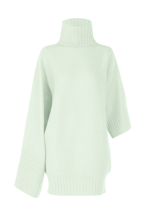 CROOKED WOOL KNIT、ウィメンズ_ニット、グリーン