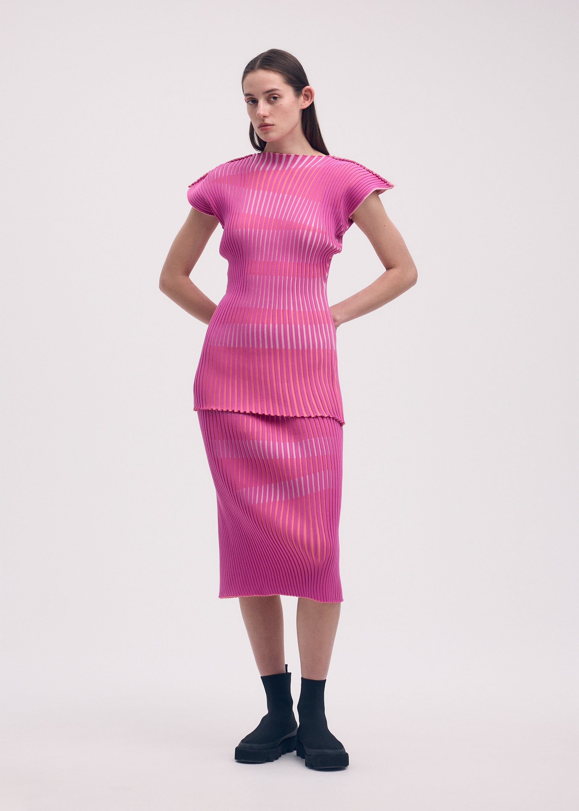 STRIPE PLATING KNIT、ウィメンズ_ニット、着用画像5