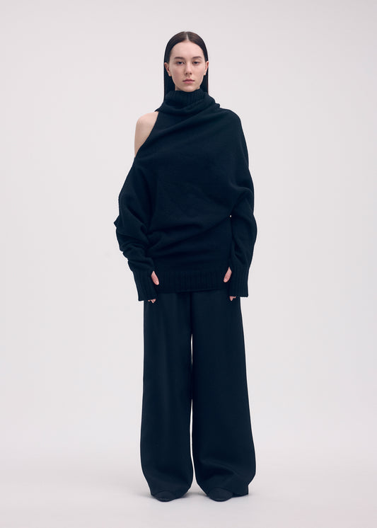 CROOKED WOOL KNIT、ウィメンズ_ニット、着用画像1