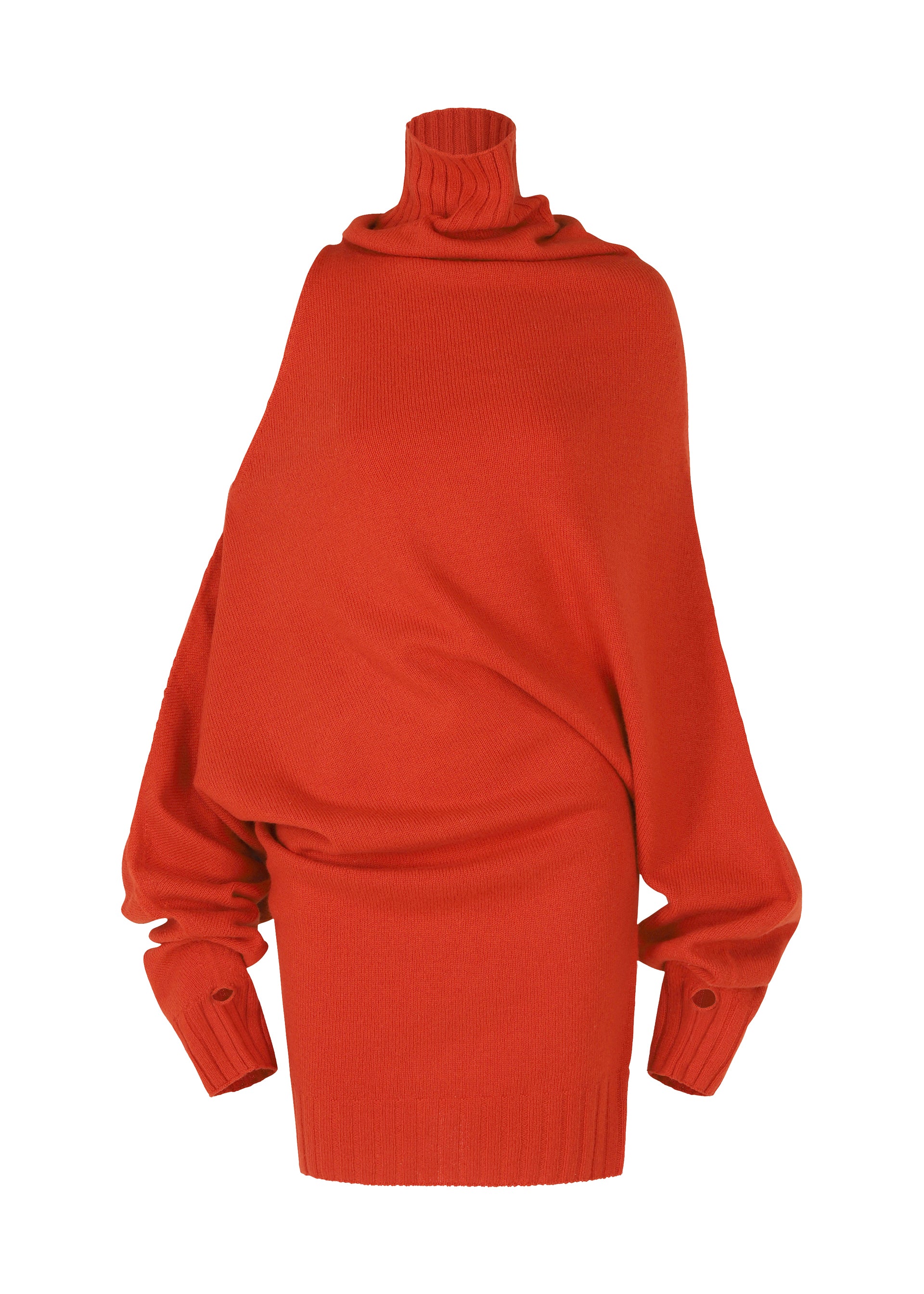 CROOKED WOOL KNIT、ウィメンズ_ニット、レッド