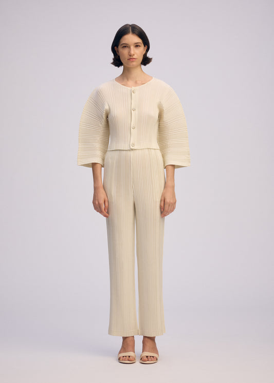 LINEN LIKE RIB PLEATS、ウィメンズ_パンツ、着用画像1