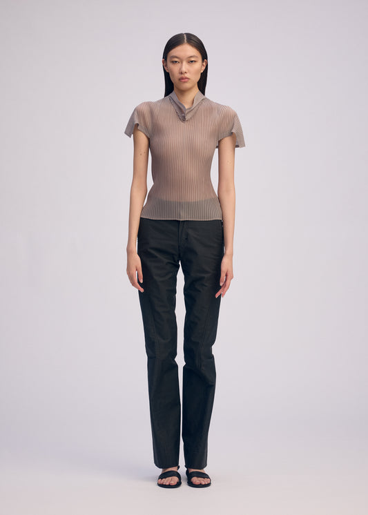 SHEER SCARF PLEATS、ウィメンズ_ニット、着用画像1