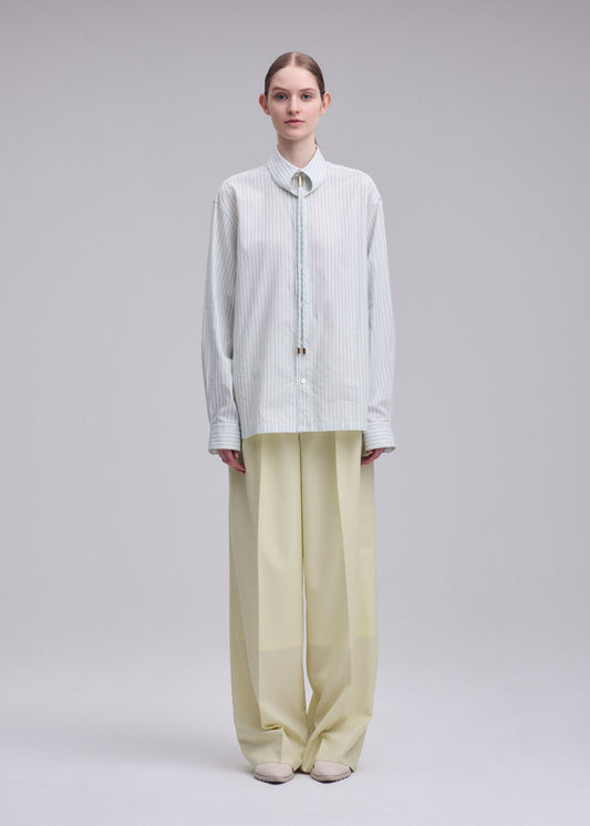 MONSIEUR SHIRT(DOBBY STRIPE)、ウィメンズ_トップス_シャツ、着用画像1
